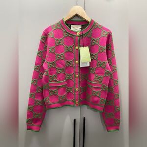 Gucci GG crew neck cardigan sweater